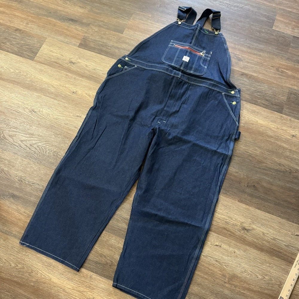 NWI Pointer Brand Low Back Overalls Dark Denim Men's Sz 58x30 USA